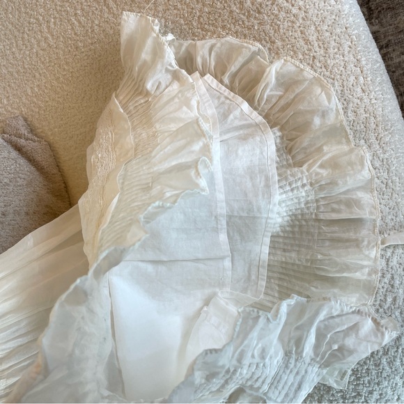 Vintage Kensie White Sleeveless Dress with Ruffle Straps - Picture 6 of 10